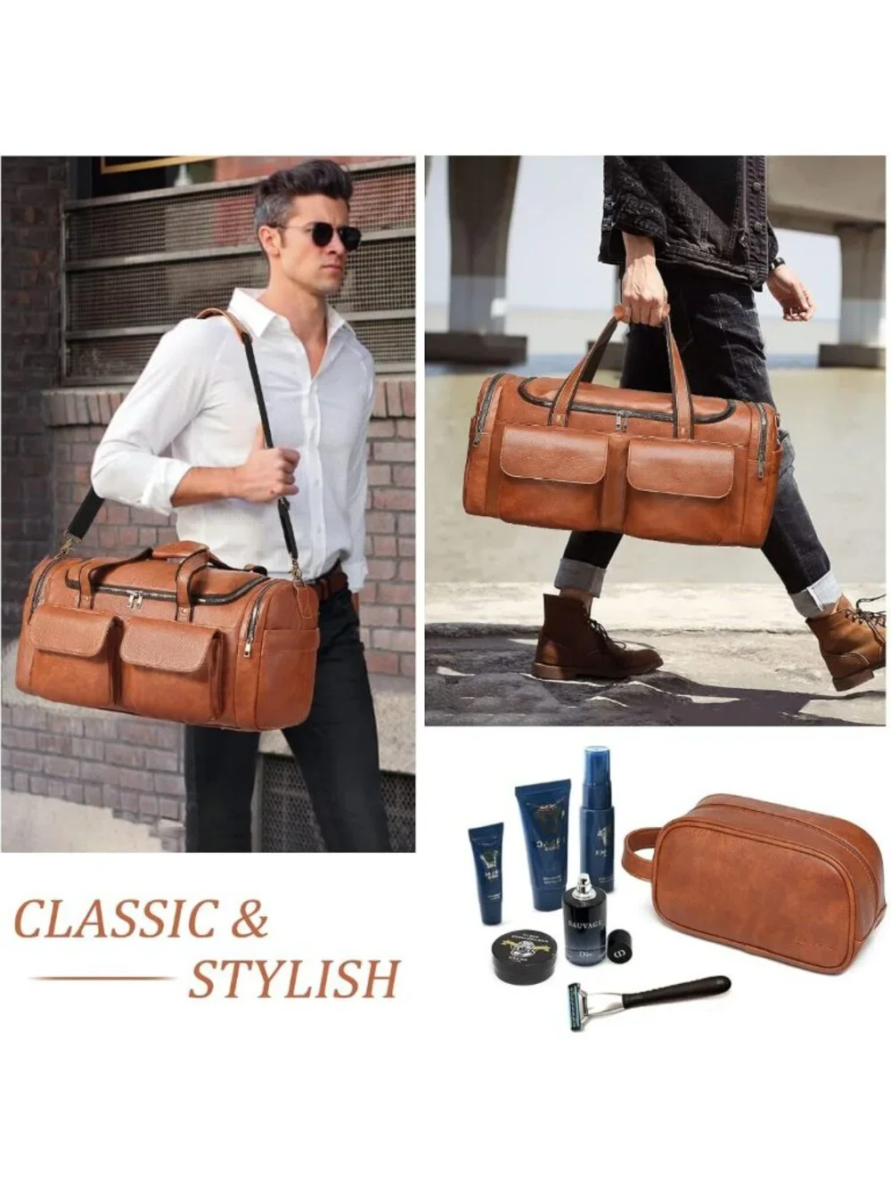 Large Waterproof Travel Duffel Bag with Shoe Compartment - Perfect for Gym